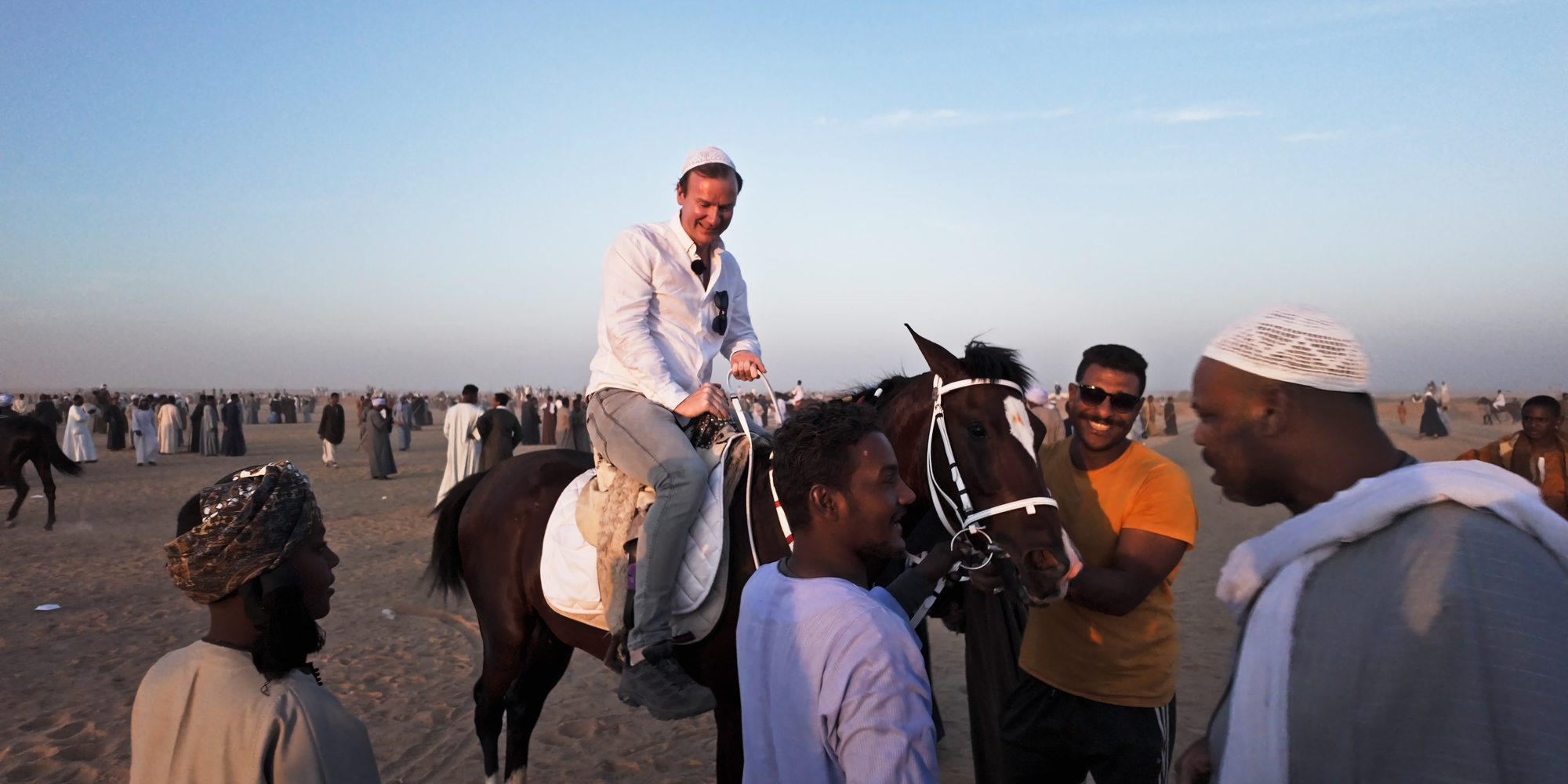 Tommie McDonald on a horse in Aswan, Egypt